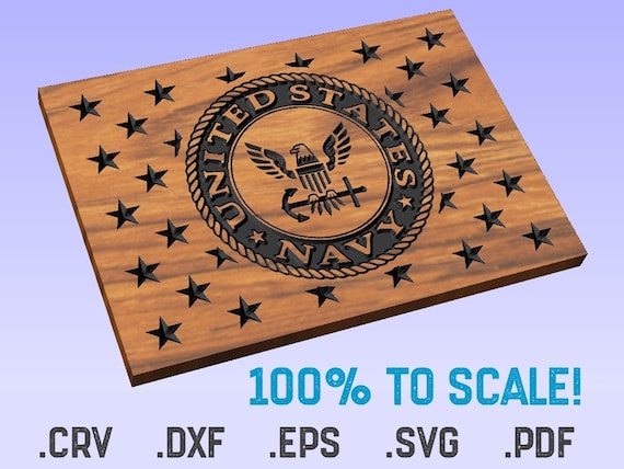 US Navy Logo in Union - Vector Logo Cut File - crv, dxf, eps, svg, pdf - Digital Download Bundle - VCarve - CNC - Shapeoko - Laser Etch