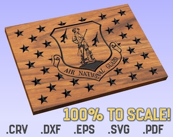 Air National Guard Seal in Union - ANG Vector File - crv, dxf, eps, svg, pdf - VCarve Aspire CNC - Laser - Cricut - Digital Download