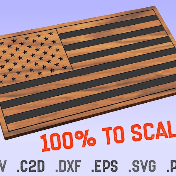 American Flag Cut File - Vector Bundle - VCarve Pro & Carbide Create Walkthroughs - crv, c2d, dxf, eps, svg, pdf - CNC - Shapeoko - XCarve