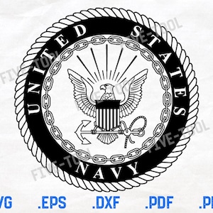 US Navy Emblem Vector File - Navy Vector Logo - svg, png, dxf, eps, pdf - Military Digital Download - Cut File - CNC - Laser Etch - Cricut