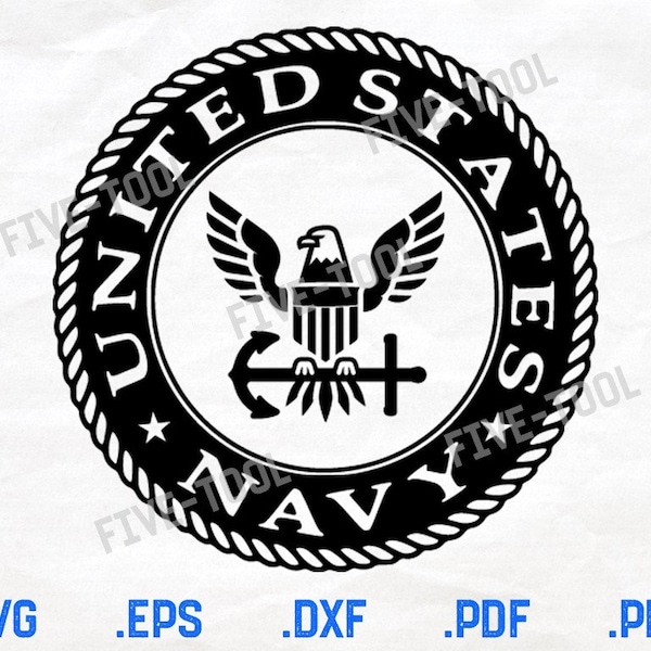 US Navy Logo Vector File - United States Navy Filled Cut File - SvG, DxF, PdF, EpS, PnG - USN Digital Graphic Download for CNC Laser Cricut