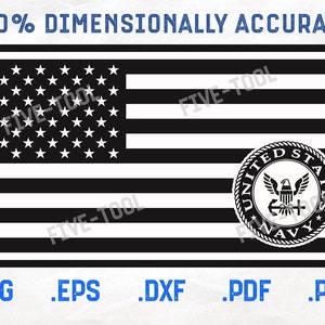 US Navy American Flag Vector Files - USN Logo Vector - SvG, DxF, EpS, PdF, PnG - Military Vectors - Cricut Cut Files - Navy Emblem