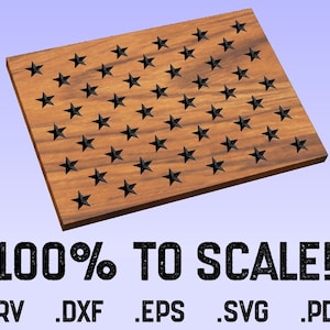 USA American Flag Union - Vector File Template - crv, dxf, eps, svg, pdf - Digital Download Bundle - VCarve - CNC - Shapeoko - Laser