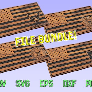 Armed Forces Flag Cut Files - Military Vector Bundle - VCarve CNC, Laser - Navy, Army, Coast Guard, Air Force - CrV, DxF, EpS, SvG, PdF