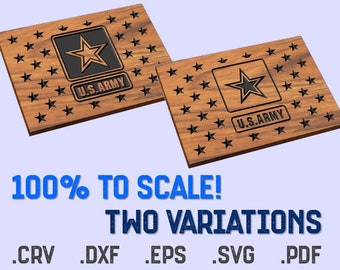 US Army Logo in Union - USA Logo Vector File - crv, dxf, eps, svg, pdf - Digital Bundle - VCarve - XCarve - Laser & CNC Cut Files - Shapeoko