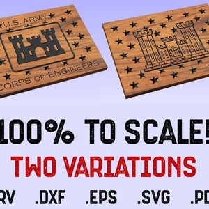 US Army Corps of Engineers Logo in Union - USACE Vector File - crv, dxf, eps, svg, pdf - Digital Download Bundle - VCarve - CNC Cut Files