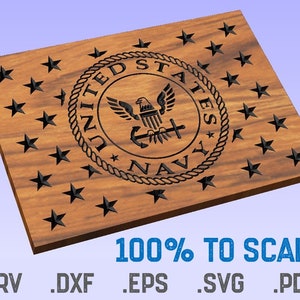 US Navy Emblem in Union - USN Logo Vector File Bundle - Digital Download - crv, dxf, eps, svg, pdf - CNC - Shapeoko - VCarve - Laser Etch