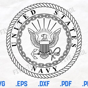 United States Navy embleem vectorbestand - Navy SVG-bestand - svg, png, dxf, eps, pdf - militaire vector downloaden - gesneden bestand - CNC laser Cricut