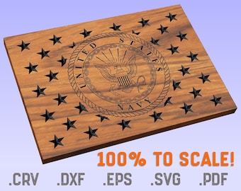 US Navy Emblem in Union - Navy Vector Logo File - Diy CNC Laser Cut File - crv, dxf, eps, svg, pdf - USN - Shapeoko - VCarve - Military