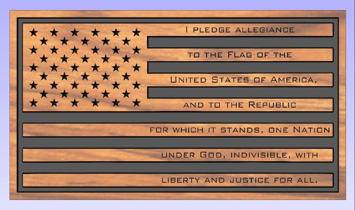Download American Flag Pledge of Allegiance Vector File VCarve CNC ...