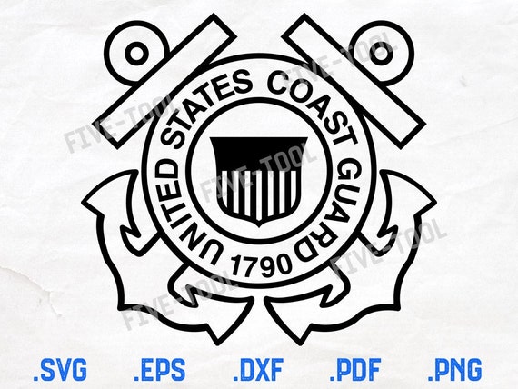 US Coast Guard Vector File - USCG Digital Logo - SvG, DxF, EpS, PdF, PnG - Service Mark Emblem - CNC Laser Cricut Cut Files - Armed Forces