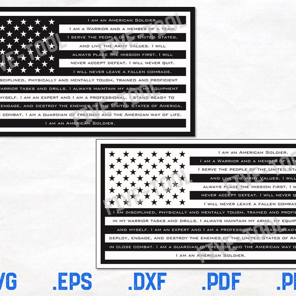 American Army Soldiers Creed Etsy