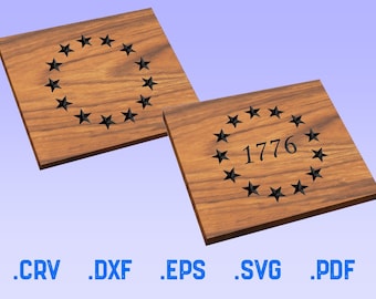 Betsy Ross Flag Union - Vector File - CrV, DxF, EpS, SvG, PdF - Digital Download - CNC, Laser, Cricut Cut Files - VCarve & Aspire Files
