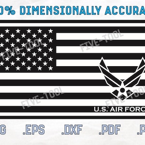US Air Force American Flag Vector Files - USA Logo Vector - SvG, DxF, EpS, PdF, PnG - Military Vectors - Cut Files - Air Force Logo Flag