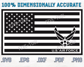 US Air Force American Flag Vector Files - USA Logo Vector - SvG, DxF, EpS, PdF, PnG - Military Vectors - Cut Files - Air Force Logo Flag