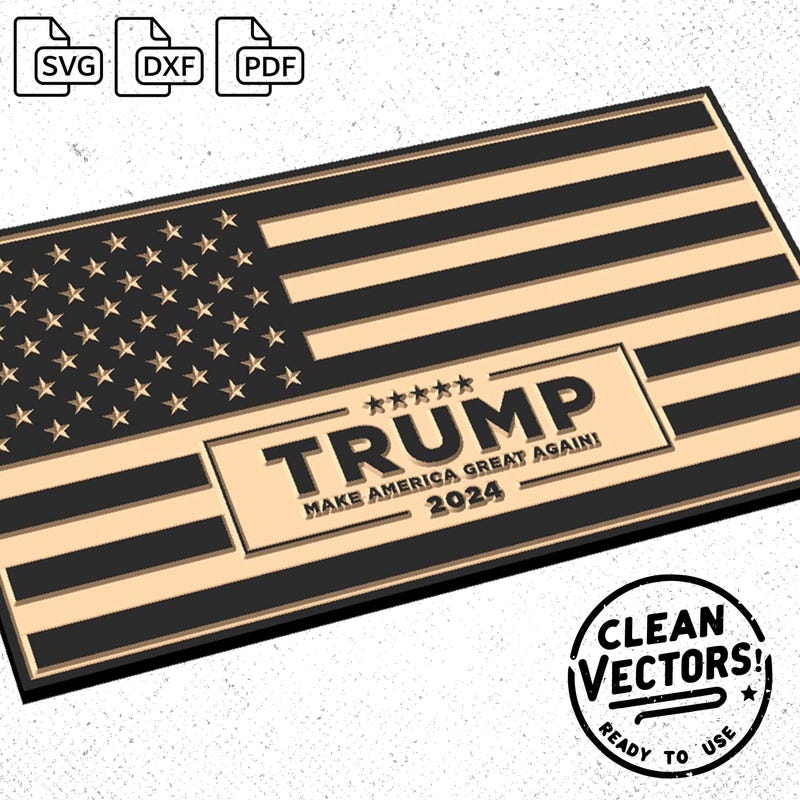 Mini Classroom Vector Trump Flag Stick - Etsy