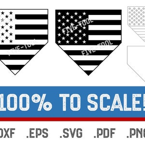Home Plate American Flag - Baseball Flag Vector - dxf, eps, svg, pdf, png - Digital Download Bundle - Cut Files - Cricut - Glowforge Laser