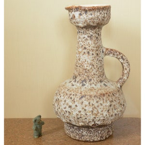 Fat Lava Vase Vest Keramiek AK25, Decor Van Gogh / Negro, Designer van Woerden, White-Brown-Black Foam Glaze, Hourglass Shape