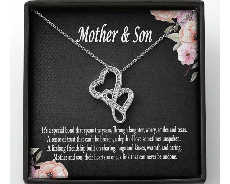 Mother and Son Necklace Mom Birthday 