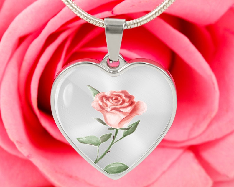 June Birth Flower Necklace Rose Necklace Birth Month Flower Etsy