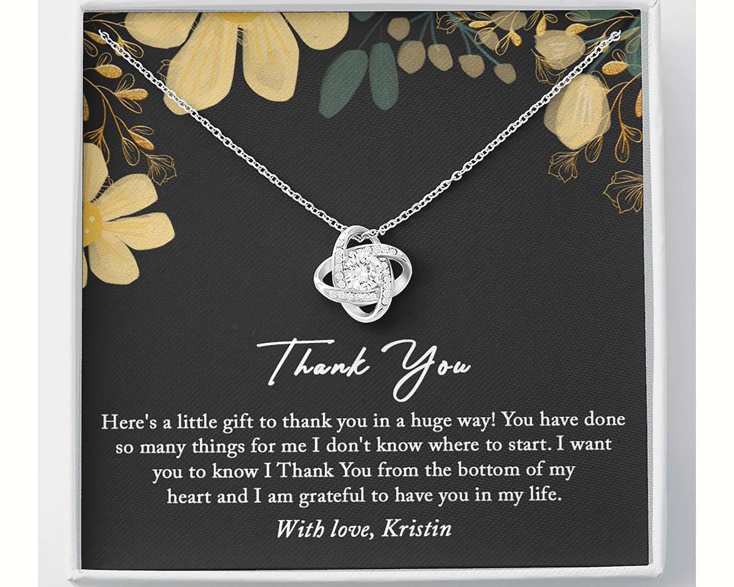 Thank You Gift Necklace Appreciation Gift Thank You Gift for Etsy