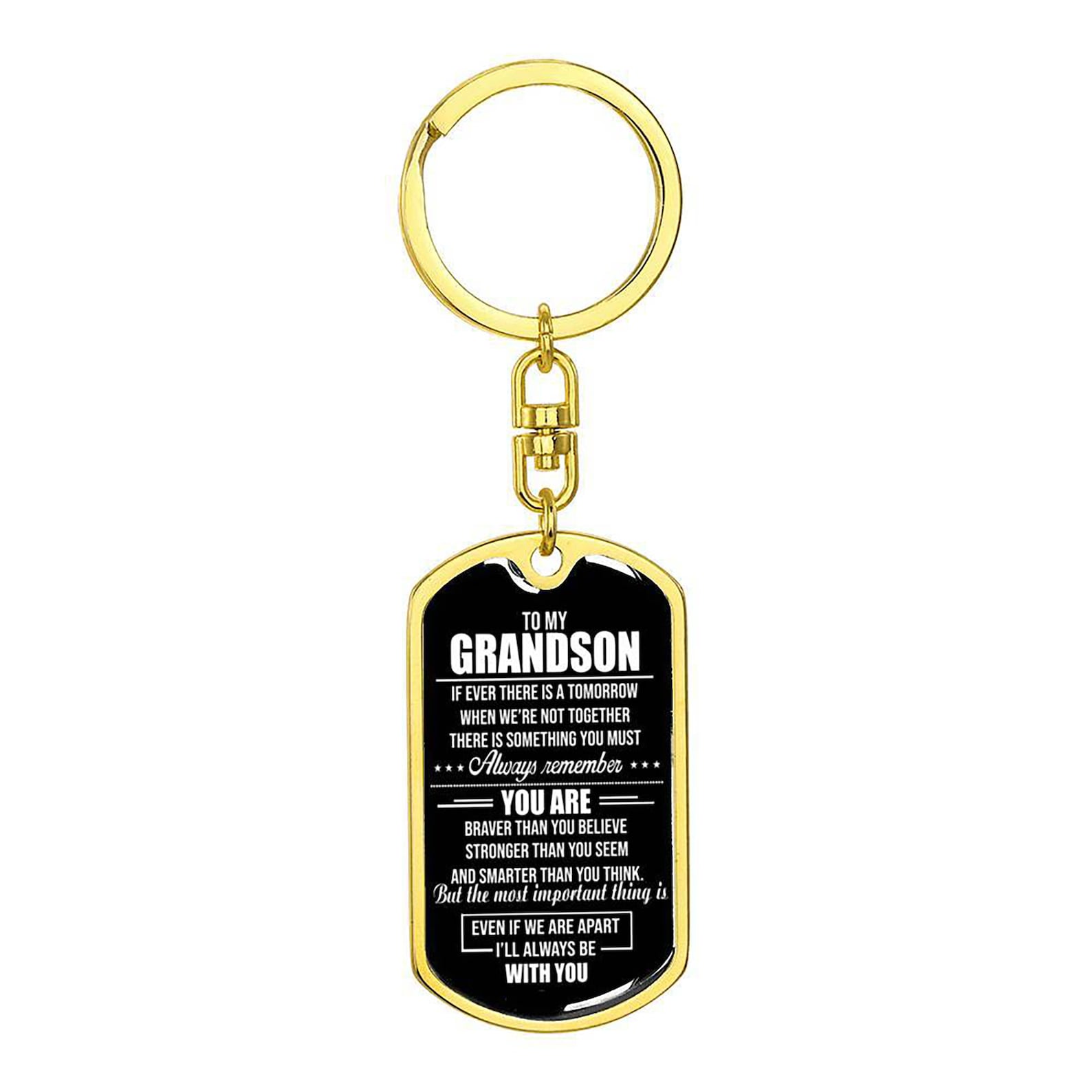 To My Grandson Keychain Ts For Grandson From Grandma Etsy