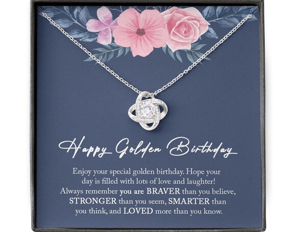 Golden Birthday Gift Necklace Golden Birthday Necklace Happy - Etsy