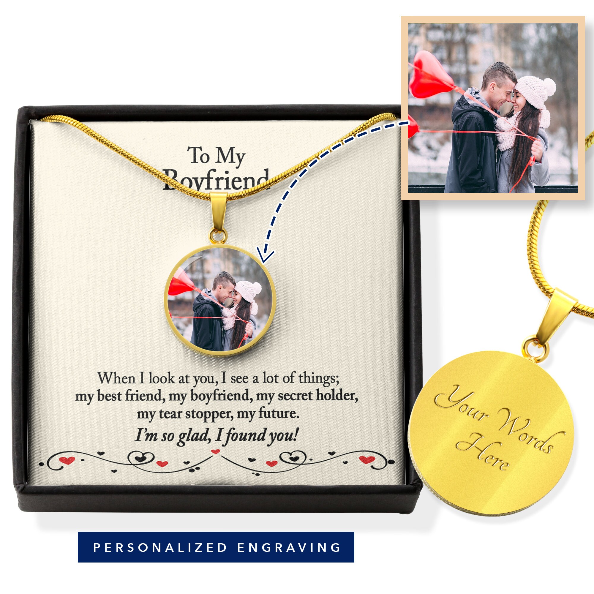 Gift for Boyfriend Boyfriend Gift Photo Necklace for Etsy