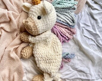 Lunacorn Snuggler LoveyBlanket Soft Plush/Unicorn Snuggler/Unicorn Lovey/ Ready to Ship Item