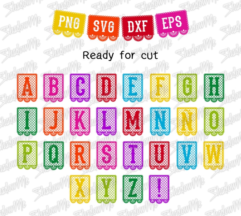 Download Papel Picado SVG Alphabet Dia de los muertos Party decor ...