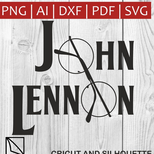 John Lennon Glasses | Music SVG Cricut | The Beatles | Paul Mccartney | Yoko Ono | Imagine | Svg | Png | Eps | Dxf | AI