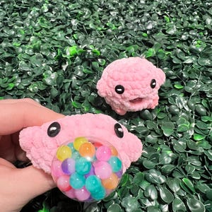 Kirby crochet, kirby plush, stress ball fidget, sensory toys autism, birthday gift for coworker, easter gift for children, gifts under 10