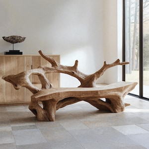 Rustic Entryway Bench Farmhouse Porch Bench Seat Deck Seating Bench Mid Century Wooden Bench Solid Wood Outdoor Bench For Living Room