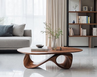 Solid Wood Coffee Table  Live Edge Coffee Table Handcrafted Coffee Table Modern for Living Room Decor Housewarming Gift