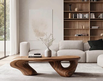 Live Edge Coffee Table Handcrafted Coffee Table Modern Solid Wood Table for Living Room Decor Housewarming Gift