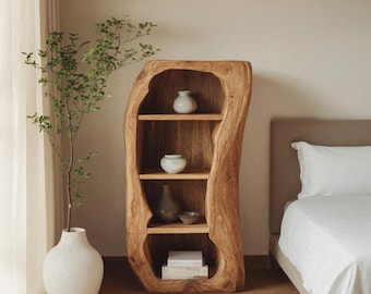 Handmade nightstand with drawer farmhouse end table for bedroom rustic bedside table gift for home natural wood bedside shelf