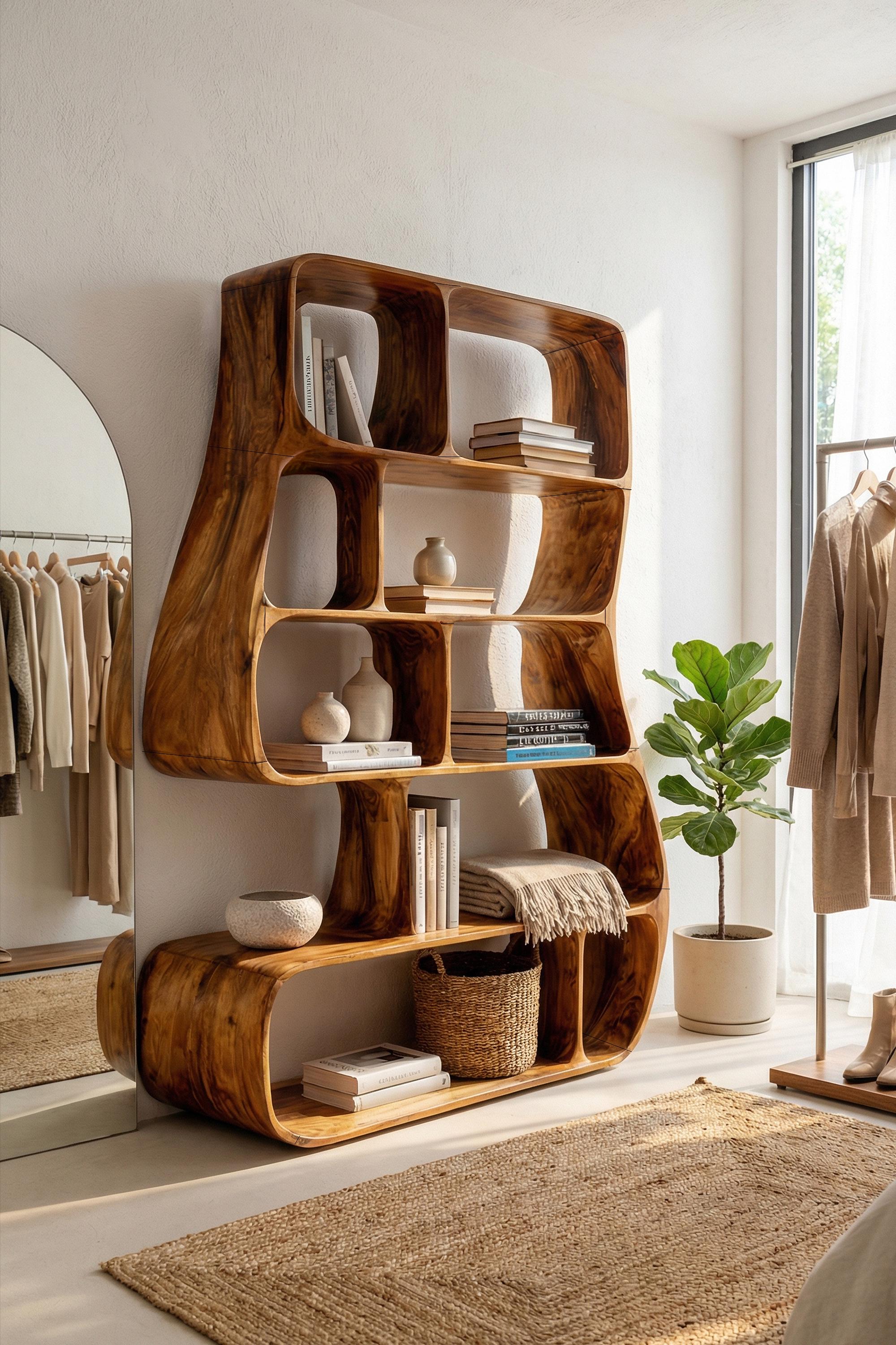 Handmade Room Divider Handcrafted Bookshelf Solid Wood Display Shelf ...