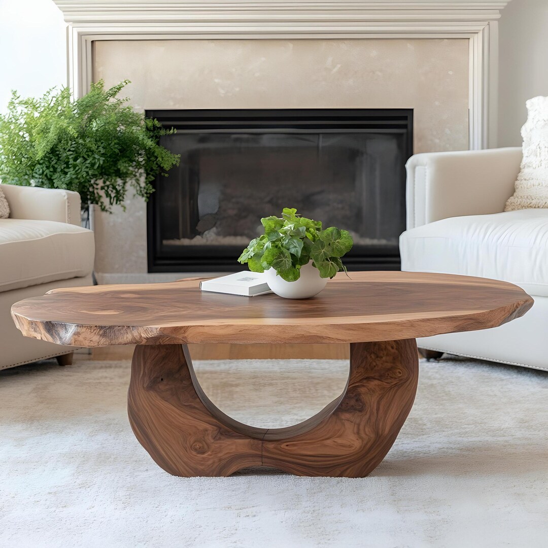 Rustic Coffee Table Modern Solid Wood Coffee Table Live Edge Farmhouse ...