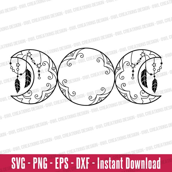 Triple Moon Svg Png Eps Dxf