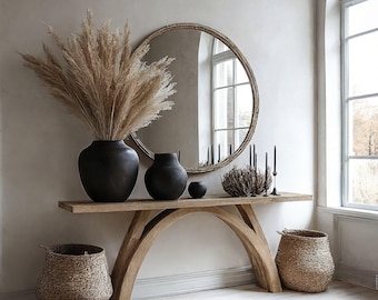 Handmade rustic natural wood console table narrow entryway table live edge table farmhouse console table console furniture entry way table