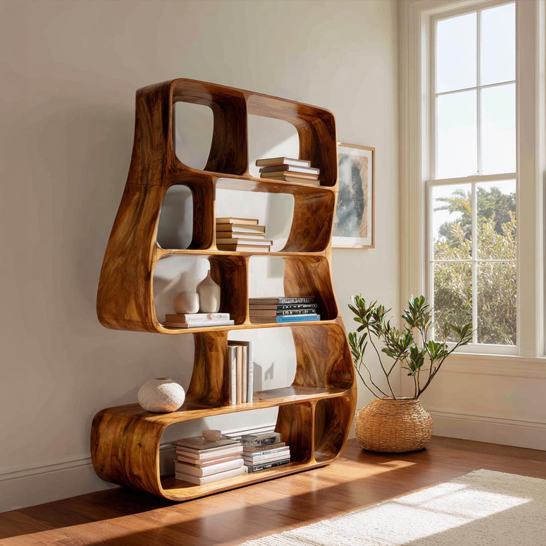 Handmade Room Divider Handcrafted Bookshelf Solid Wood Display Shelf ...