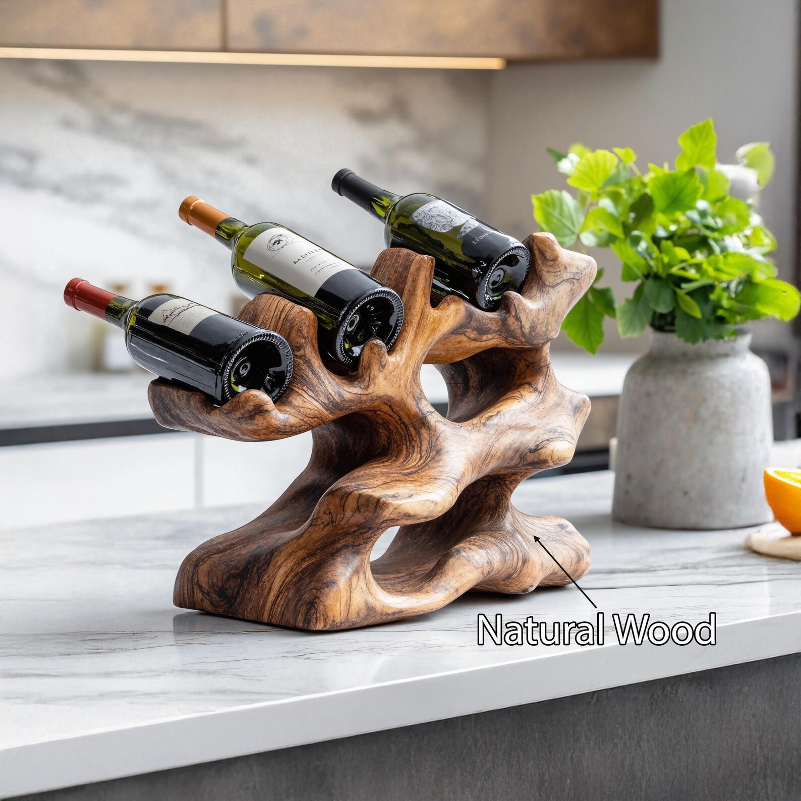 Rustic Wine Rholder Rustic Wine Bottle Holder Farmhouse Wine Rack Countertop Mid Century ...