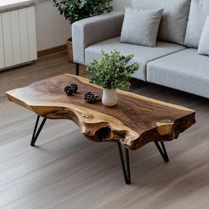 Farmhouse live edge coffee table handmade table rustic solid wood end table reclaimed side table unique home decor for living room bedroom