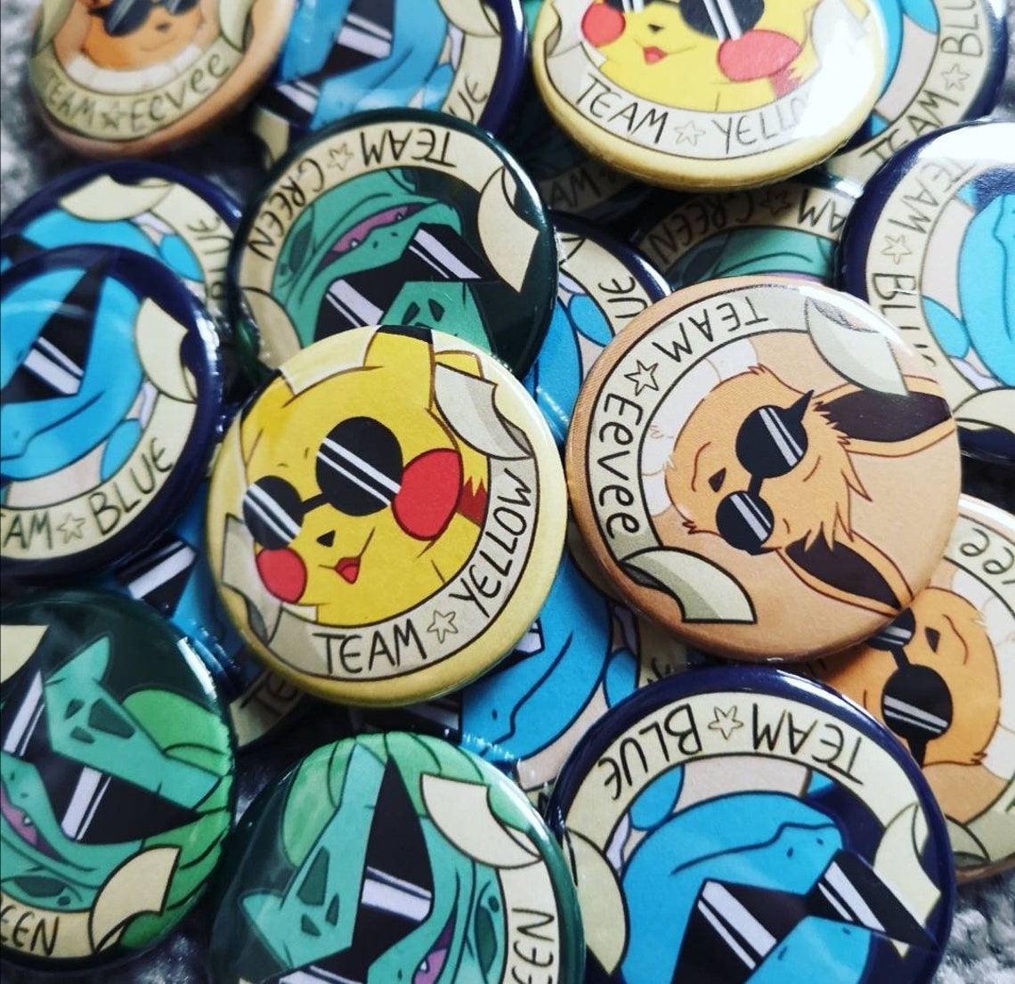 Clearance 38MM Pokémon Team Pins Starters PKMN Eevee Etsy