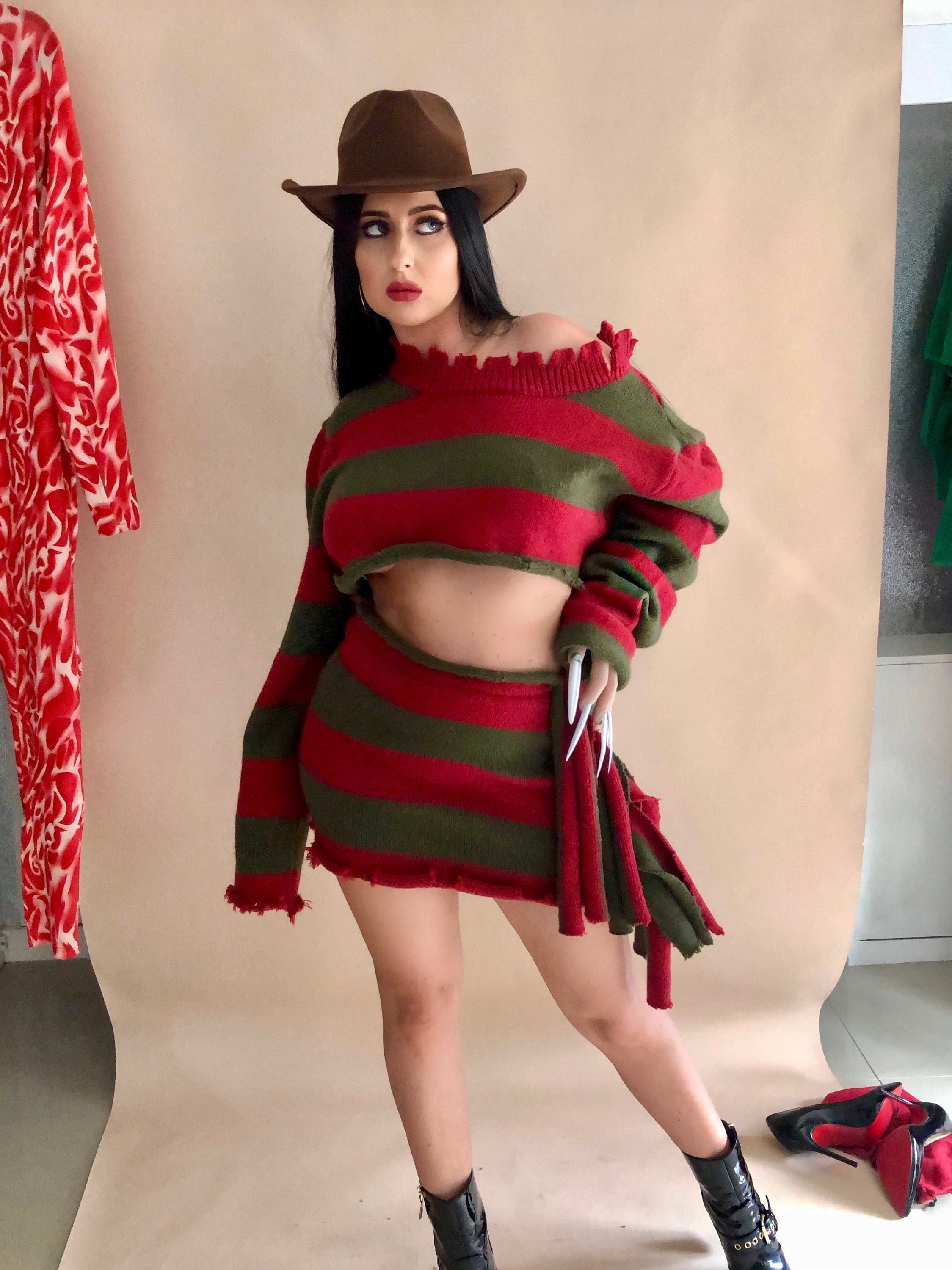 Suministro Microprocesador caballo de fuerza Freddy Krueger Pesadilla en Elm Street Ladies Disfraz de - Etsy España