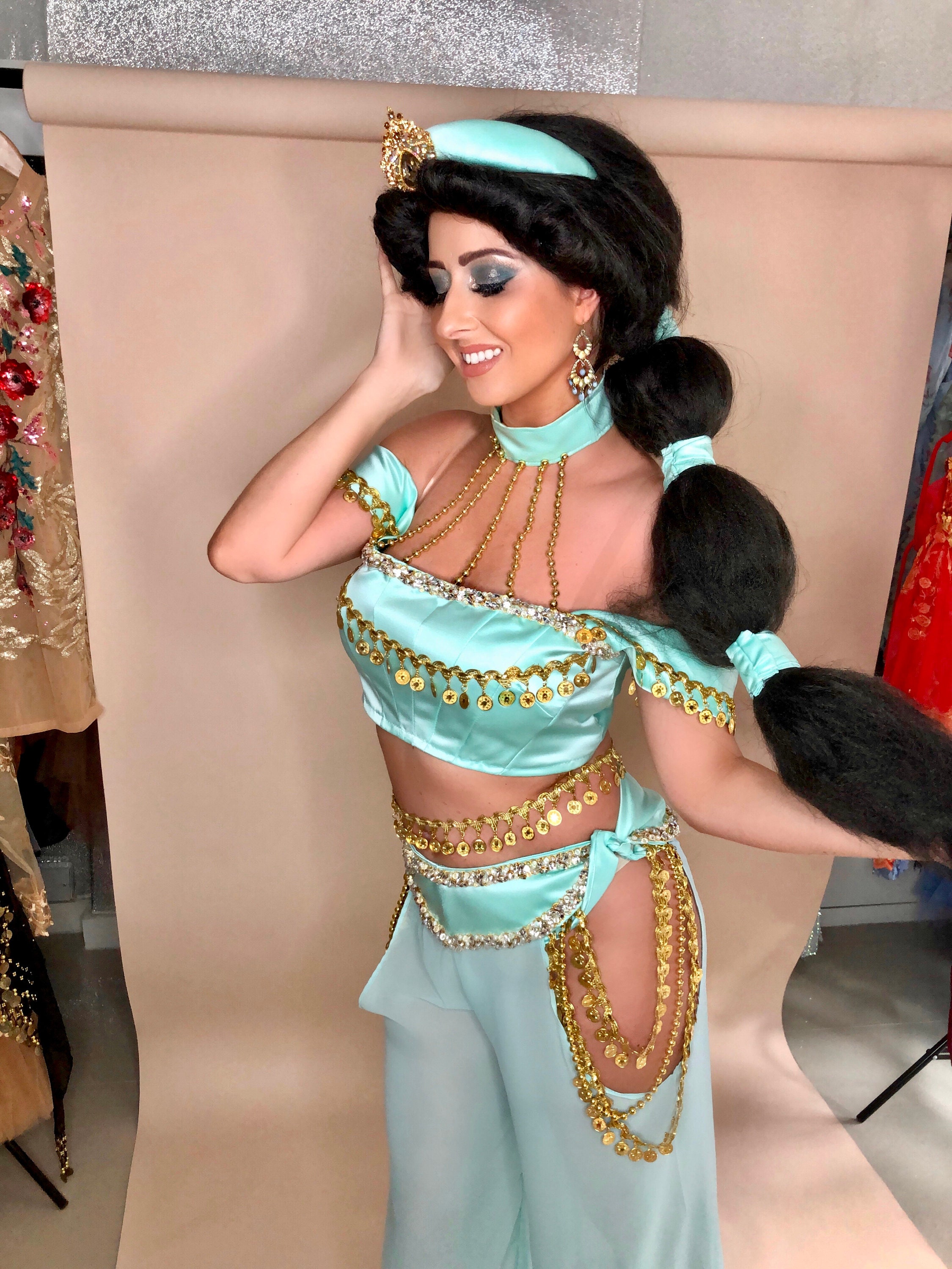 Disfraz de princesa jazmín menta, disfraz de princesa egipcia, bailarina  del vientre, disfraz de jazmín, disfraz de mujer sexy, disfraz de princesa  sexy, -  México