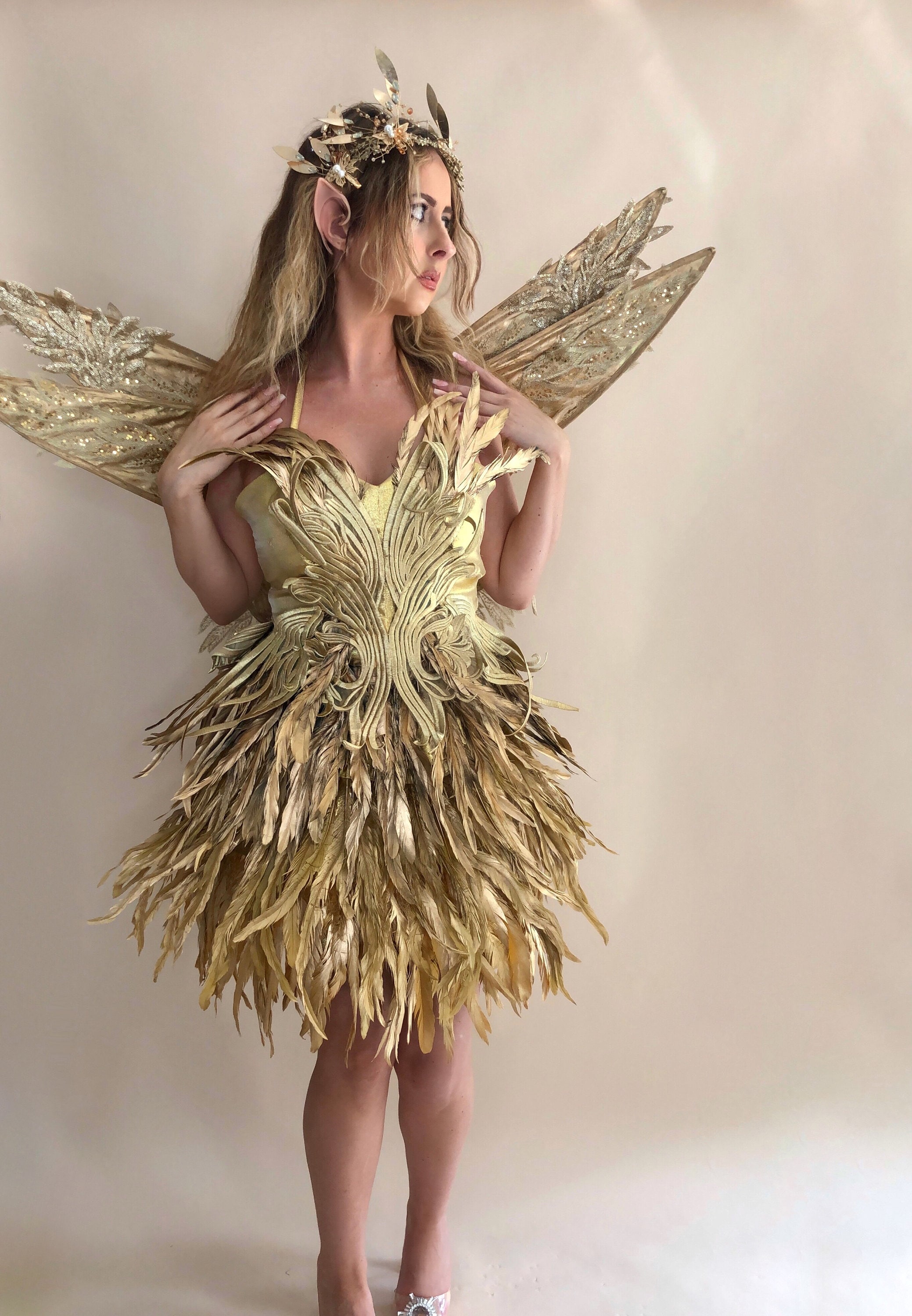 feather fairy dress