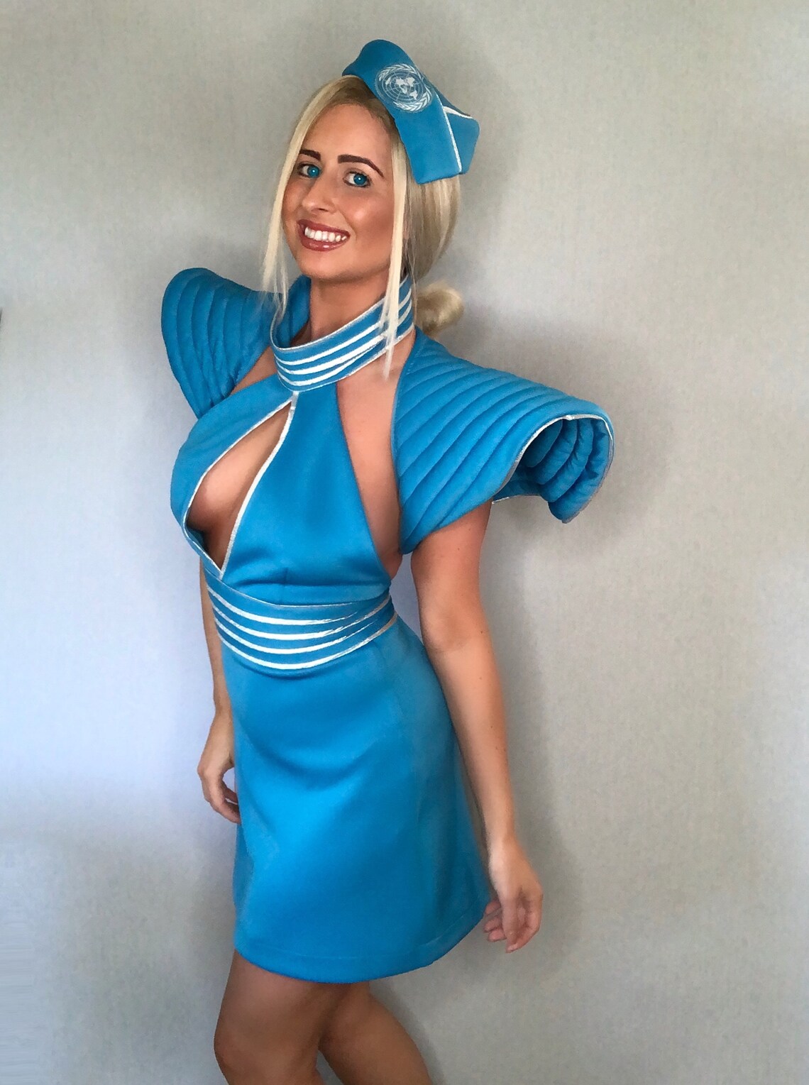 Britney Spears Toxic Brit Air Hostess Cosplay Costume Aqua ...