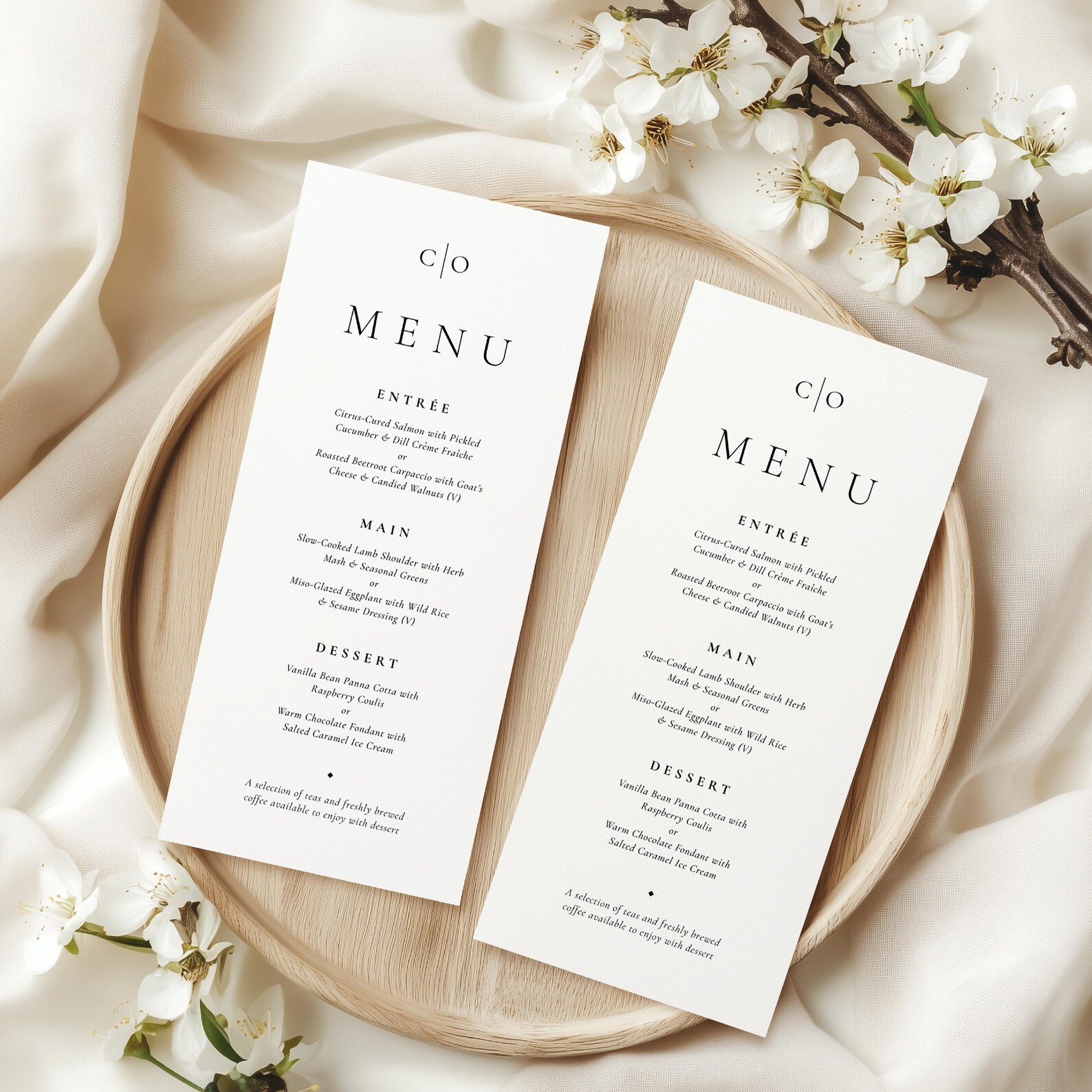 Formal Wedding Menu Template, Elegant Editable Design, Customisable ...