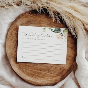 Hochzeitsempfehlung für das Brautpaar Kartenvorlage, Braut und Bräutigam, Brautparty-Empfang Aktivität, gut wünscht Zeichen druckbare Canva WEDK006